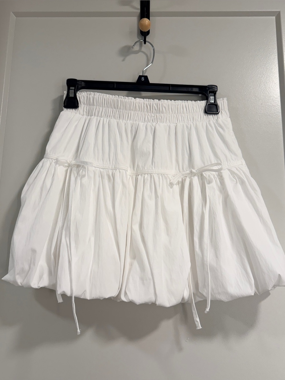Korean Ballet White Tiered Bubble Layered Mini Skirt